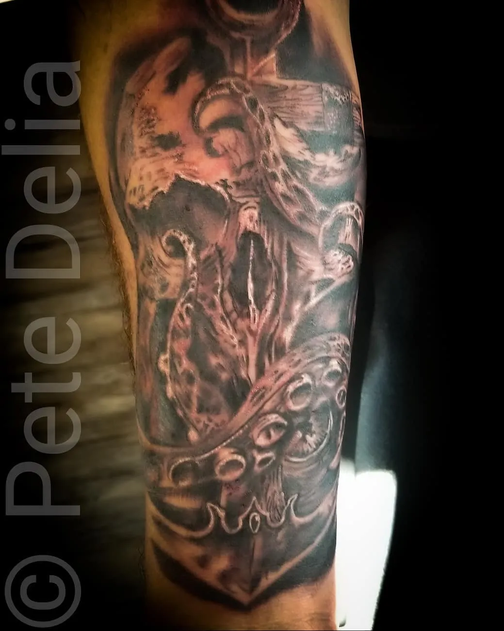 Tattoo by Pete Delia at Fallen Raven Tattoo Studio