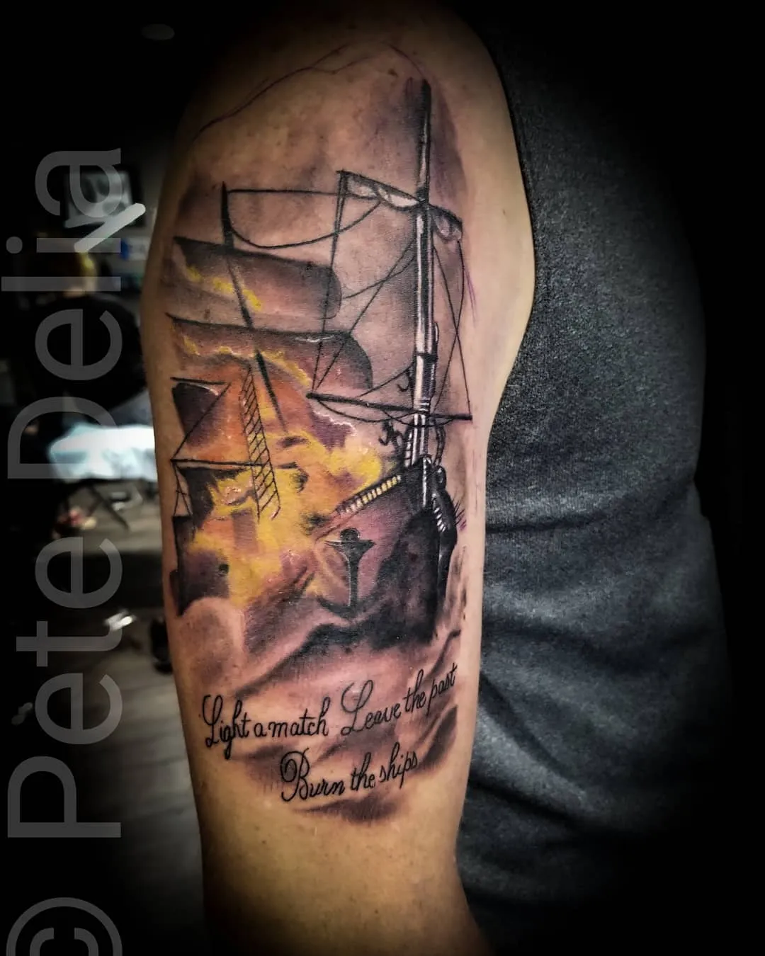 Tattoo by Pete Delia at Fallen Raven Tattoo Studio