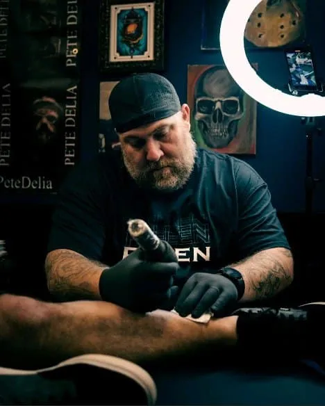 Tattoo by Pete Delia at Fallen Raven Tattoo Studio